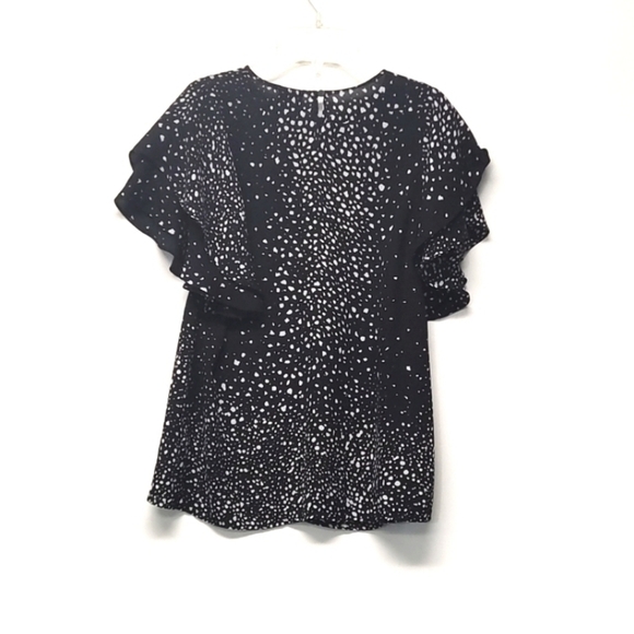 Worthington women's blouse cap sleeves black & white Size:S - Picture 2 of 6
